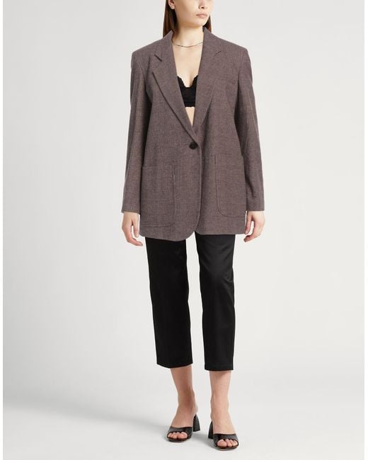 Alysi Brown Chocolat Burgundy Blazer Virgin Wool, Wool, Viscose