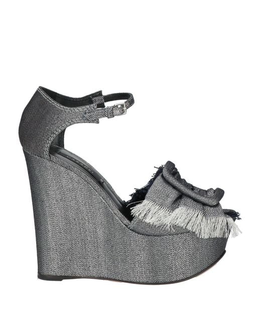 Casadei Gray Sandals Textile Fibers
