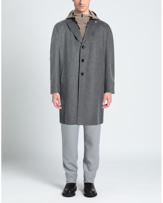 Luigi Bianchi Gray Coat for men