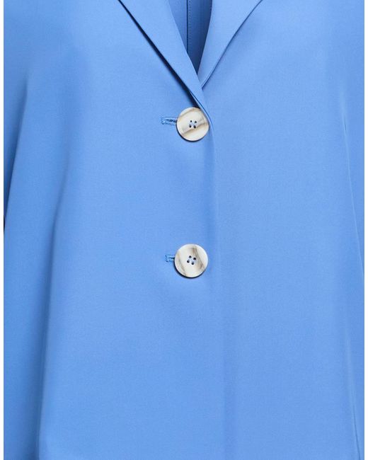 Via Masini 80 Blue Pastel Jacket Polyester, Elastane