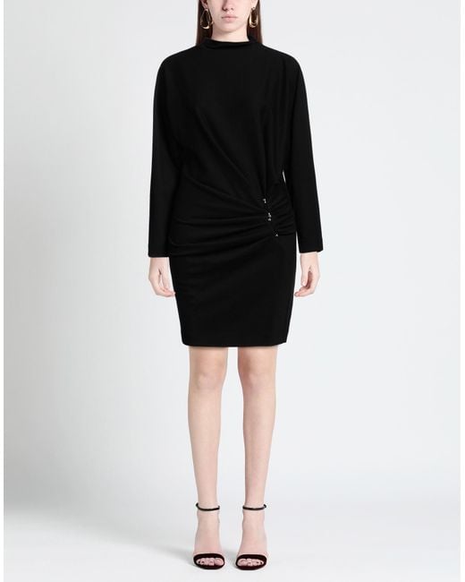 Dondup Black Mini Dress Viscose, Polyamide, Elastane