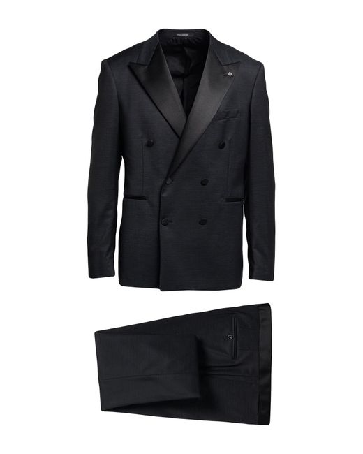 Tagliatore Black Suit Virgin Wool, Polyester, Elastane for men
