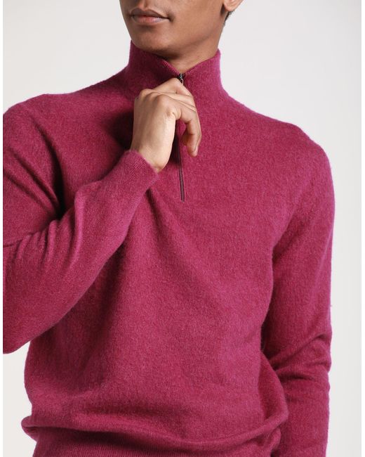 Massimo Alba Purple Turtleneck Cashmere for men