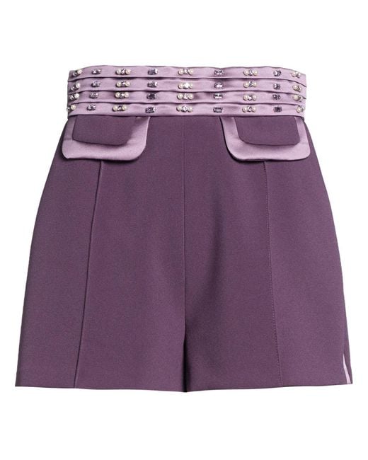 Elisabetta Franchi Purple Shorts & Bermuda Shorts Polyester, Elastane