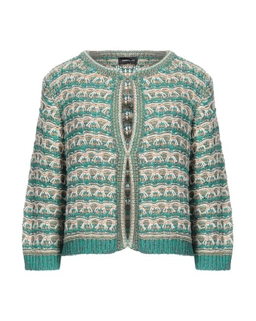 Anneclaire Green Cardigan Polyamide, Cotton