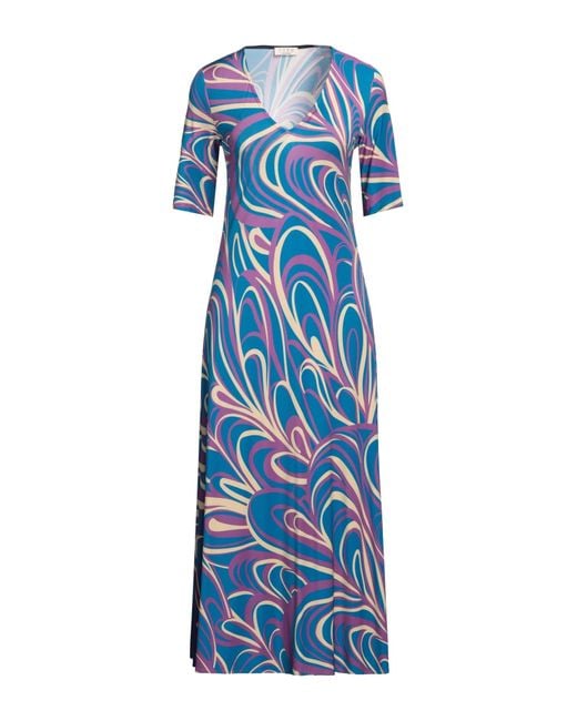 Siyu Blue Midi-Kleid
