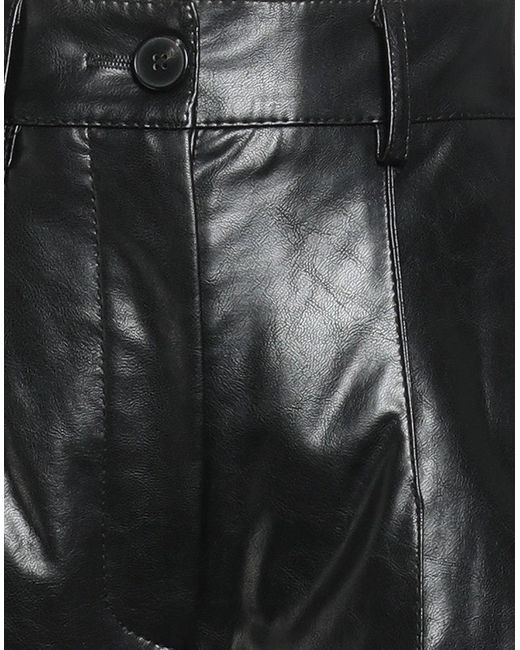 SOLOTRE Black Pants Polyurethane, Viscose