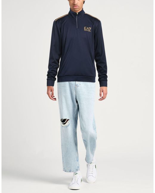 EA7 Blue Sweatshirt Polyester for men