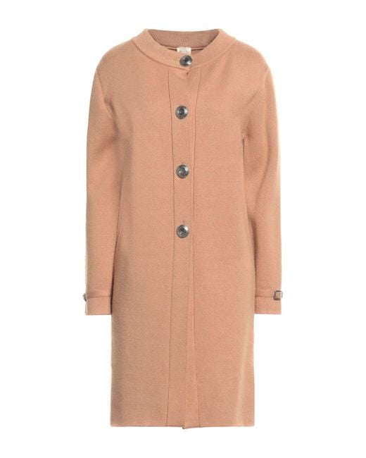 Siste's Natural Camel Coat Viscose, Polyester, Polyamide