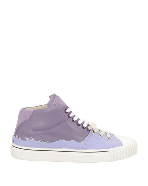 Maison Margiela Purple Sneakers Leather, Textile Fibers