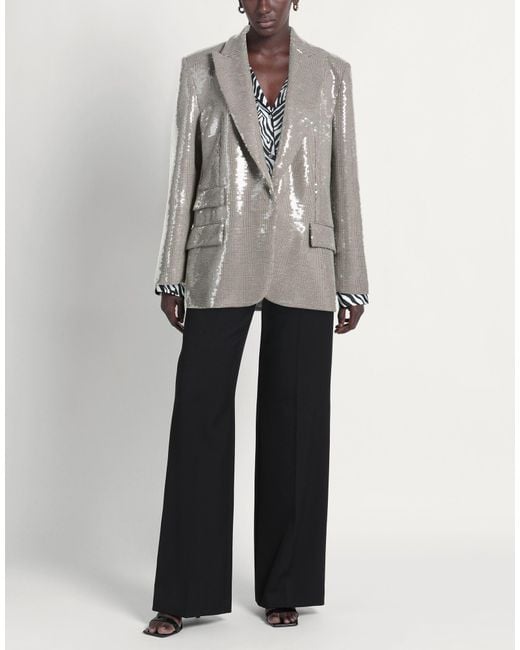 SIMONA CORSELLINI Gray Blazer Viscose, Polyester, Elastane