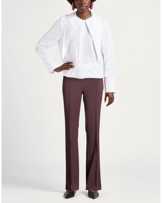 Elisabetta Franchi Purple Burgundy Pants Polyester, Elastane