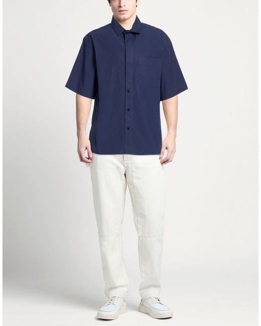 A PAPER KID Blue Shirt Cotton, Elastane for men