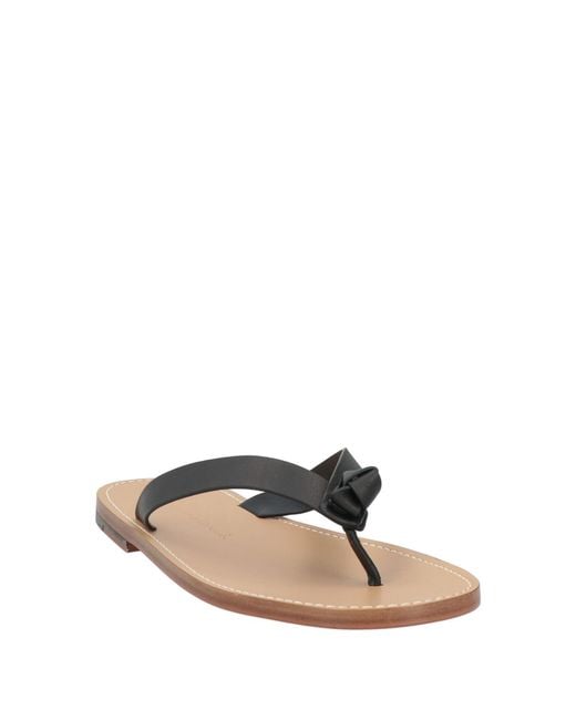 Santoni Black Thong Sandals for men