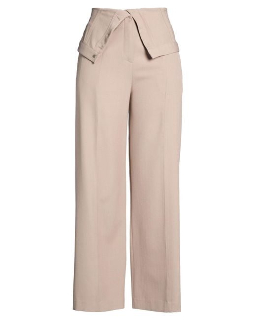 Acne Natural Pants Polyester, Wool