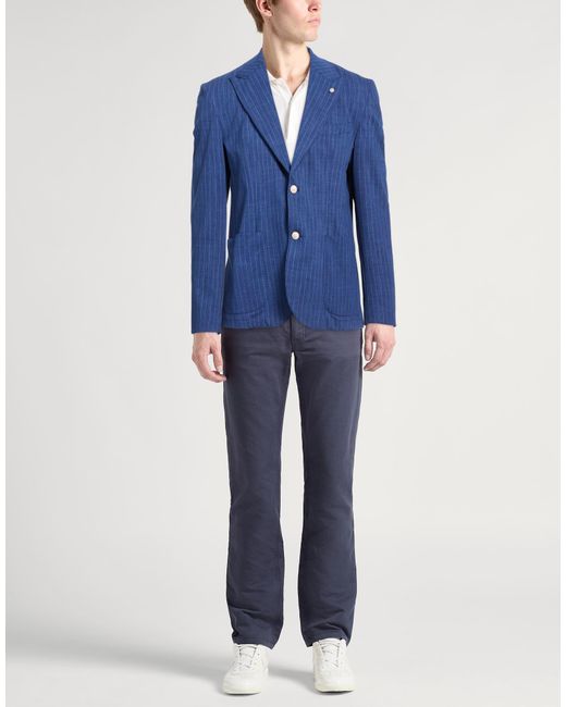 Barbati Blue Blazer Cotton, Polyamide, Elastane for men