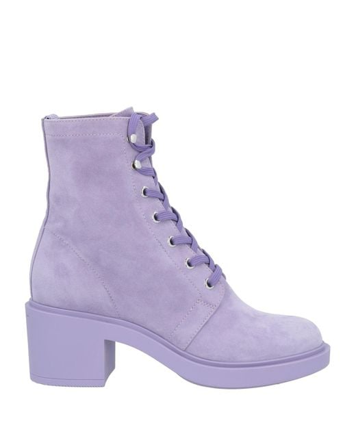 Gianvito Rossi Purple Ankle Boots Leather