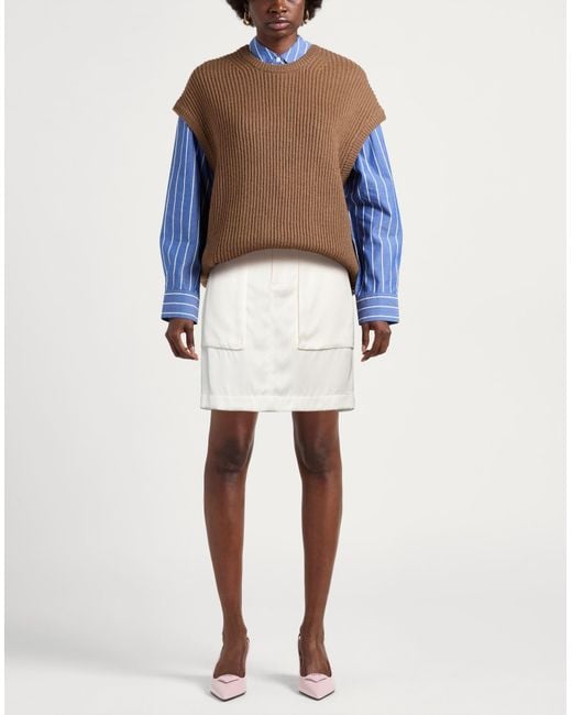 Sa Su Phi White Mini Skirt Silk, Viscose