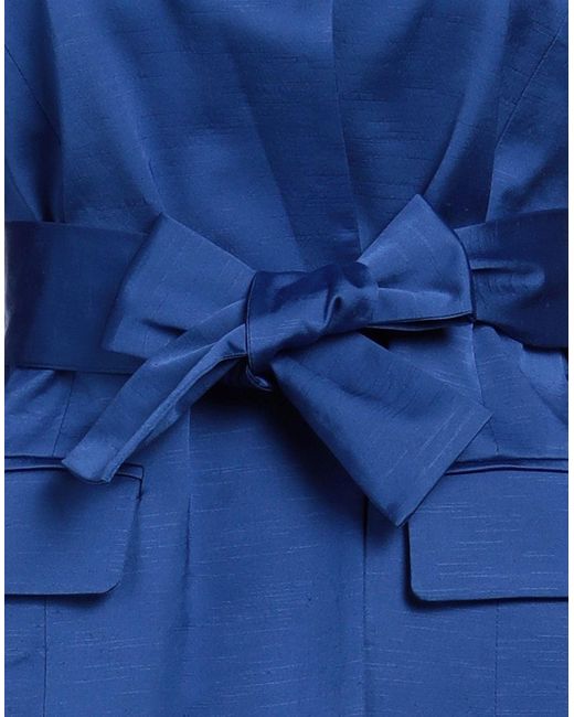 D.exterior Blue Overcoat & Trench Coat