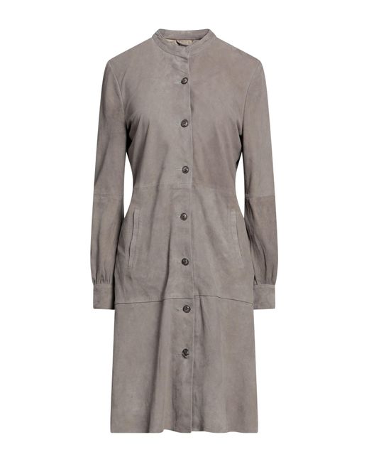 D'Amico Gray Overcoat & Trench Coat