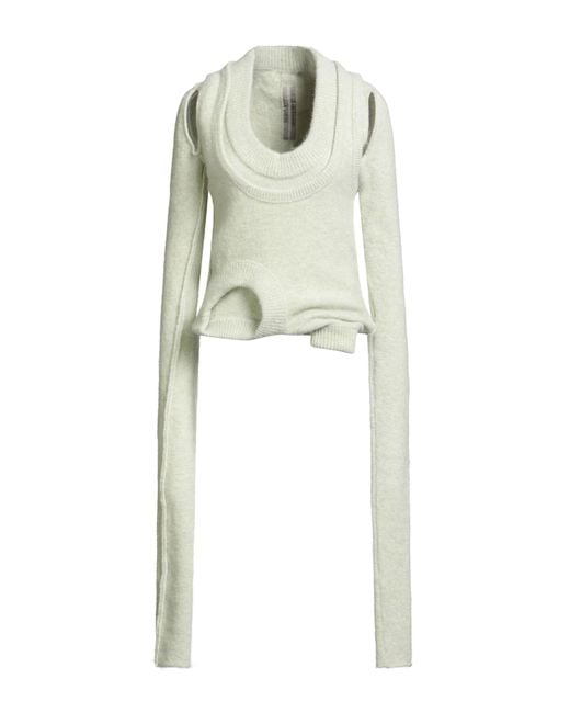 Rick Owens White Midi Dress Alpaca Wool, Polyamide, Wool, Elastane