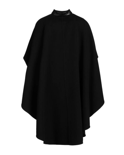 Chloé Black Cape Viscose, Cotton, Lambskin