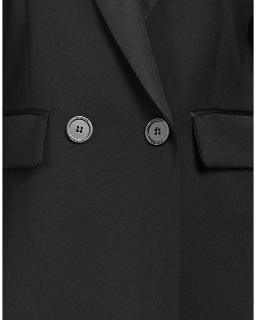Semicouture Black Blazer Polyester, Virgin Wool, Elastane