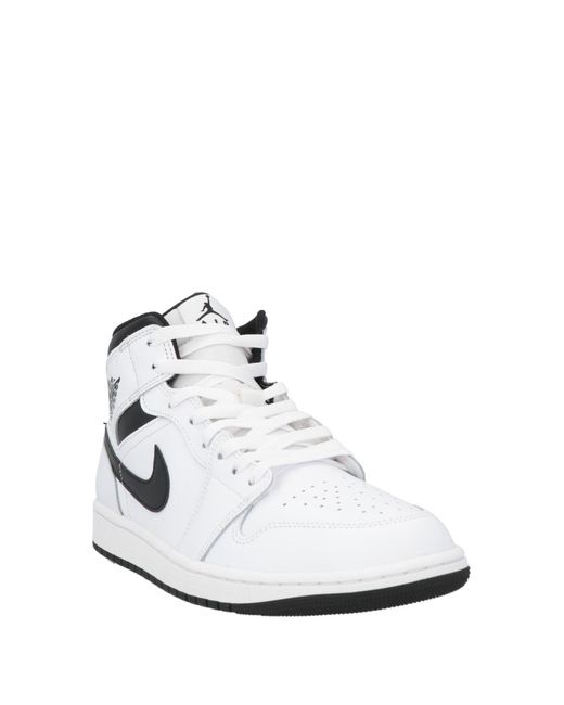 Nike White Sneakers Leather, Textile Fibers for men