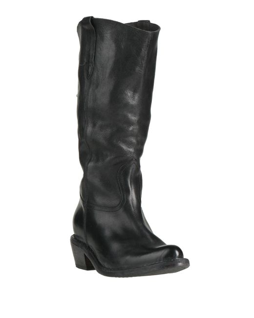 Moma Black Ideal Block Boot Leather