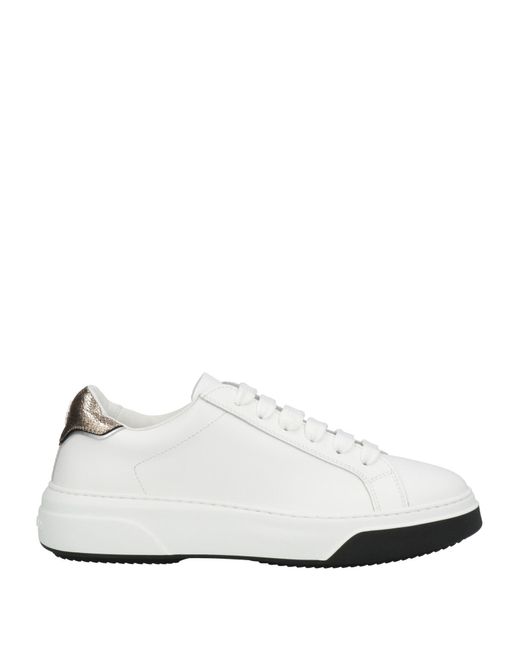 DSquared² White Logo-print Tongue Low-top Sneakers