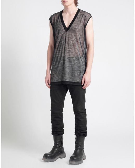 Rick Owens Black T-Shirt Wool, Polyester for men