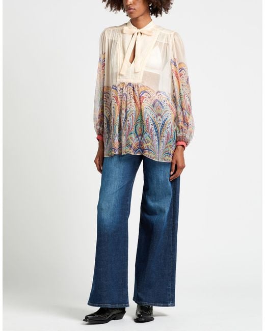 Etro White Top Silk