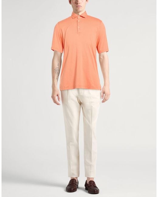 Fedeli Orange Polo Shirts for men