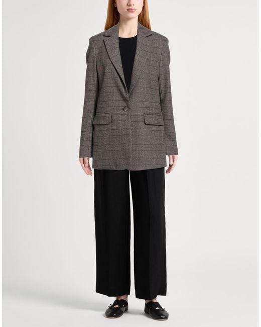 Souvenir Clubbing Brown Blazer Polyester, Viscose, Elastane