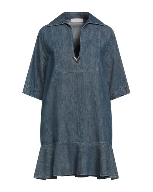 Valentino Garavani Blue Mini Dress Cotton