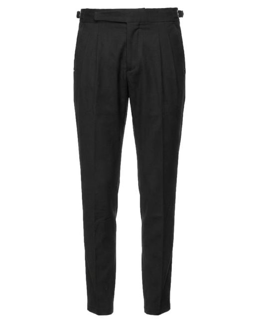Entre Amis Black Pants Cotton, Polyamide, Elastane for men
