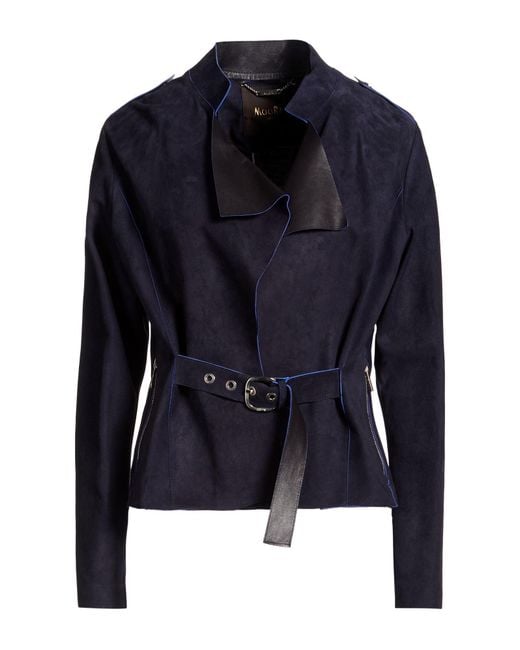 Moorer Blue Jacket Leather