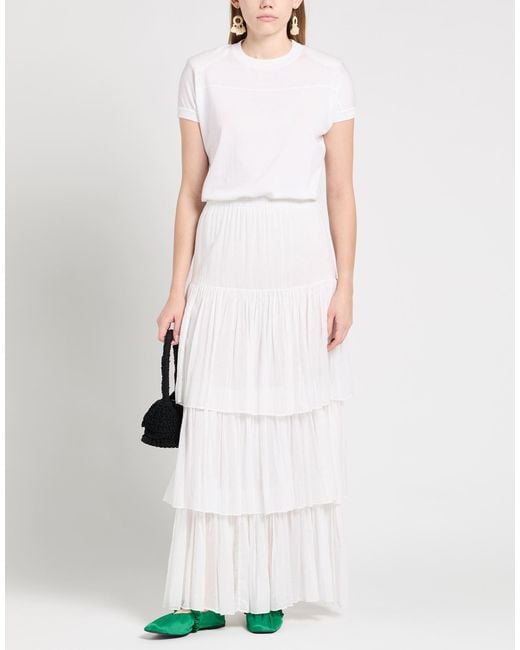 Jucca White Maxi Skirt Cotton, Silk