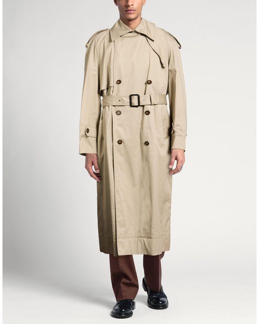 FEDERICO CINA Natural Overcoat & Trench Coat Cotton, Elastane for men