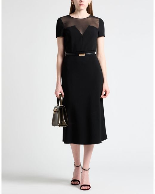 Max Mara Black Midi Dress Triacetate, Polyester, Silk