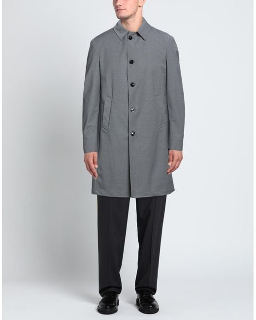 PMDS PREMIUM MOOD DENIM SUPERIOR Gray Overcoat & Trench Coat Polyester, Wool, Elastane for men