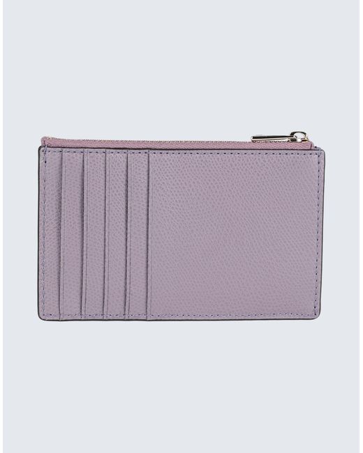 Furla Purple Camelia M Zipped Card Ca -- Coin Purse Leather