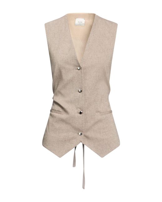 Alysi Natural Crème Khaki Tailored Vest Viscose, Cotton