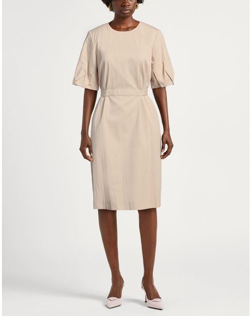 Peserico Natural Midi Dress Cotton, Elastane