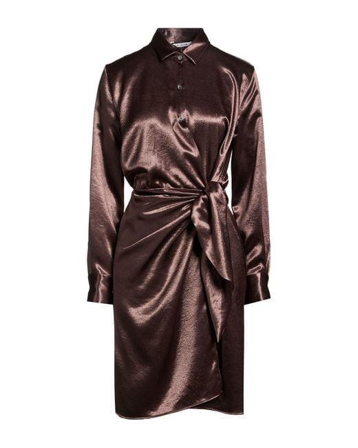 Caliban Brown Dark Mini Dress Polyester