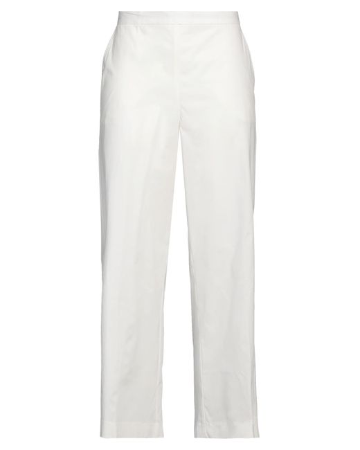 Diana Gallesi White Pants Cotton, Elastane