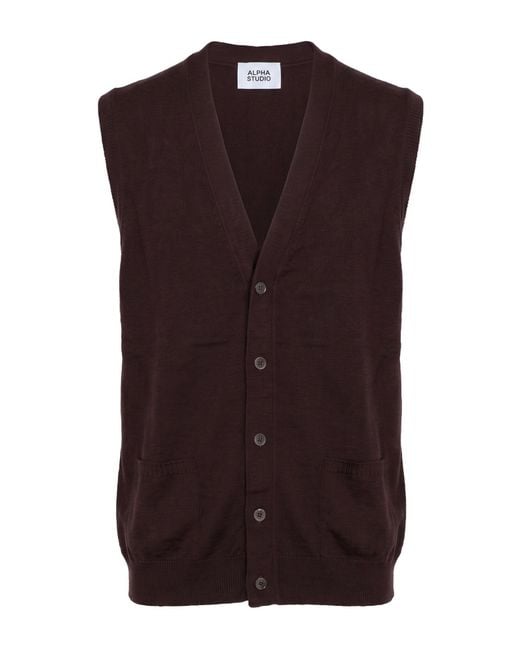 Cardigan Alpha Studio pour homme en coloris Brown