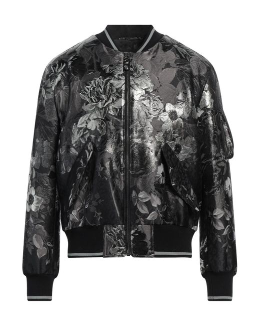 Dolce & Gabbana Black Floral Brocade Bomber Jacket for men
