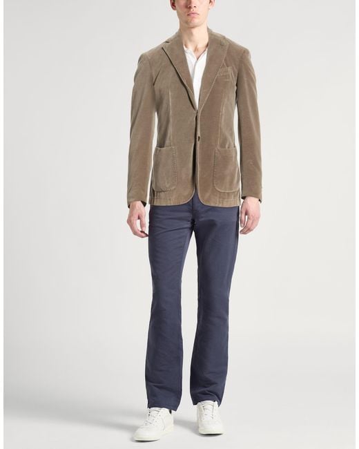 Santaniello Brown Blazer Cotton for men