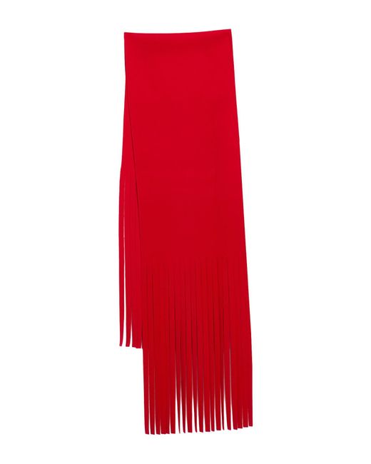 Sportmax Red Scarf Virgin Wool